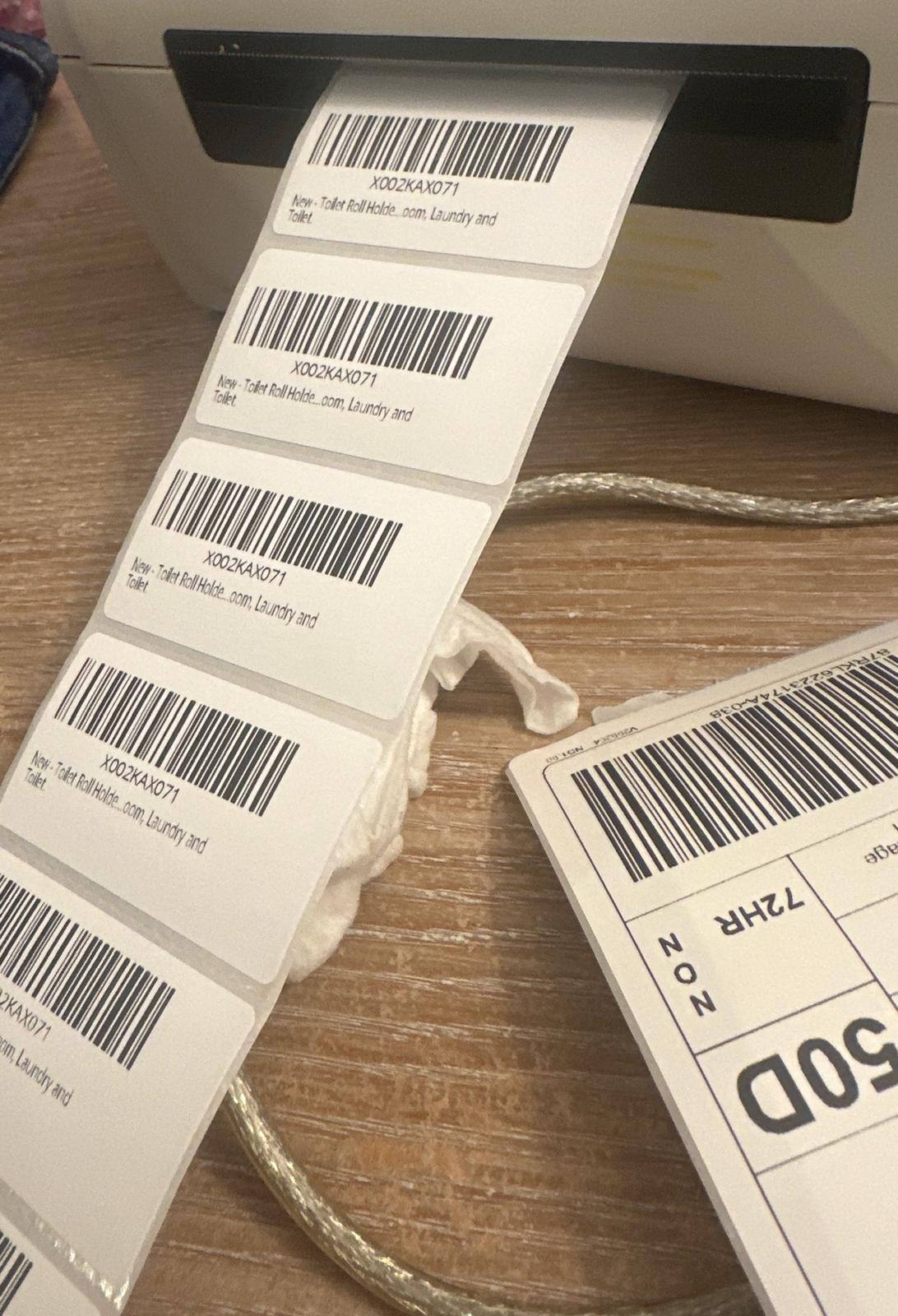 Amazon FNSKU barkod etiketleri basan Zebra termal yazıcı